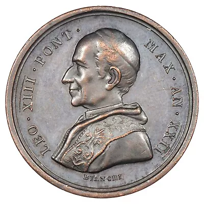 Vatican - Papal Medal 1900 Pope Leon XIII - Venite Ad Me Omnes - Bronze • $31.11