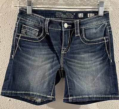 Miss Me Girls Size 12 JK8768D Bermuda Denim Jean Shorts • $2