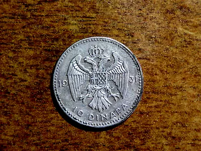 Nice Au/bu Yugoslavia 10 Dinara 1931 Silver Coin F1 • $10