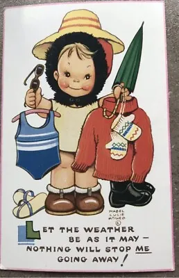 Genuine MABEL LUCIE ATTWELL Rare Vintage Postcard Girl Going On Holiday 6240 • £7.50