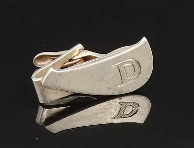 925 Sterling Silver - Vintage Minimalist Etched Initial D Tie Clip - TR3399 • $39.17