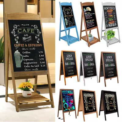 XL Outdoor Wood A-Frame Chalkboard Sidewalk Blackboard Message Sign Wedding Shop • £26.93