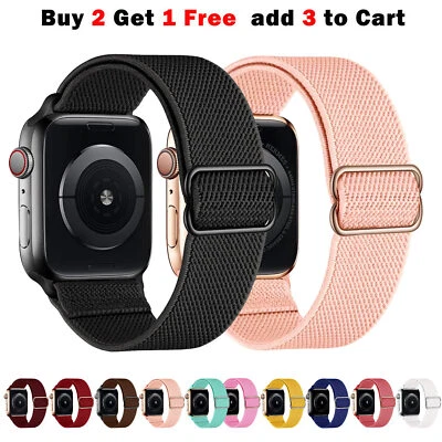 $9.99 • Buy Adjustable Nylon IWatch Strap Band For Apple Watch Series 6 5 4 3 SE 38 40 42 44