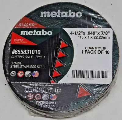 (10pk) METABO 4-1/2  LIMITED EDITION SLICER 655831010  SPA60T • $18.95