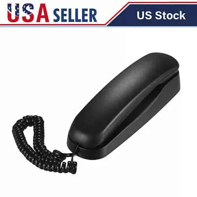 Black Corded Telephone Landline Phone For Home Office Desk Wall Mountable D3W1 • $13.79