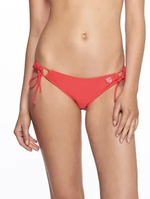 Body Glove MED Women's Smoothies Loop Surf Rider Tie Side Bikini Bottom Red NWT • $24.50