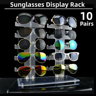 $19.88 • Buy 10 Pairs Acrylic Sunglasses Eye Glasses Display Rack Stand Holder Organizer AU