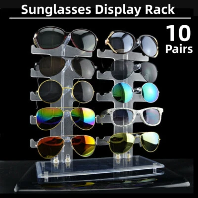 $19.88 • Buy 10 Pairs Acrylic Sunglasses Eye Glasses Display Rack Stand Holder Organizer AU
