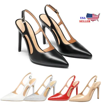 Dream Pairs Women Pump Shoes High Stilettos Heel Pointed Toe Slingback Shoes • $15.99
