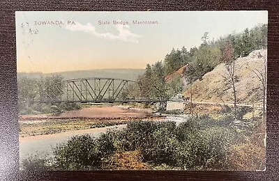 Towanda PA State Bridge Masontown PCK Vintage Antique Pennsylvania Postcard • $3.29