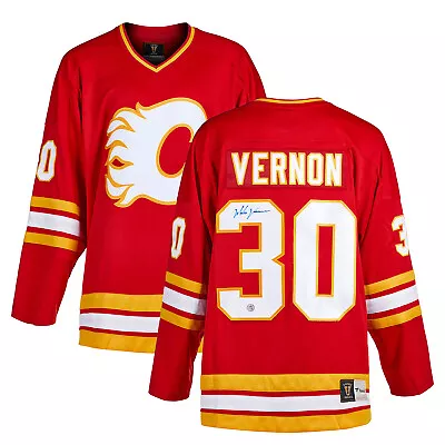 Mike Vernon Calgary Flames Signed Retro Fanatics Jersey • $333.61