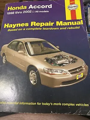 Haynes Honda Accord Repair Manual 1998-2002 All Models 42014 • $12