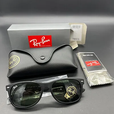 Ray-Ban Wayfarer RB2132 Unisex Sunglasses Rubber Black G-15 Green Authentic • $72.85