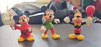 Vintage Disney's Mickey Mouse Figurine Cake Toppers - Set Of 3 2.25  And 2.5  • $6
