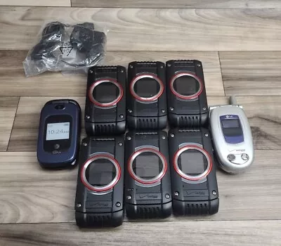 VTG Lot Of 8 Old Cell Phones - Verizon At&T LG Some Batteries 1 Charger  • $29.99