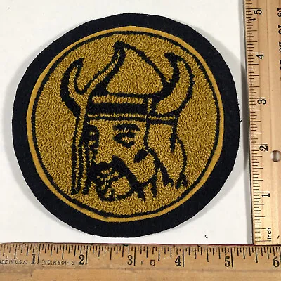 $12.25 • Buy Vintage Norseman Viking Logo Felt Chenille Patch 5” 1950-60s Era Sew On NOS