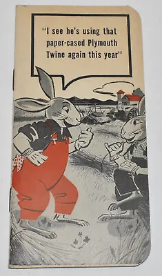 Vintage 1942 43 Plymouth Twine Manila Rope Advertising Pocket Calendar Memo Book • $12.95