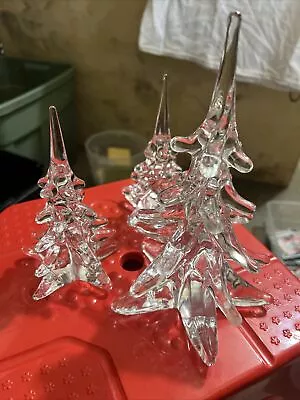 Three Vintage Glass Christmas Tree • $65