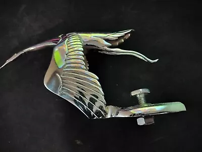 Rare Vintage Chrome Plated Bronze  Stork Hispano-Suiza Hood Ornament Circa 1920 • $1400