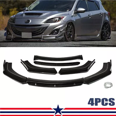 $52.95 • Buy For Mazda 2 3 5 2004-2021 Front Bumper Lip Spoiler Splitter Body Kit Gloss Black