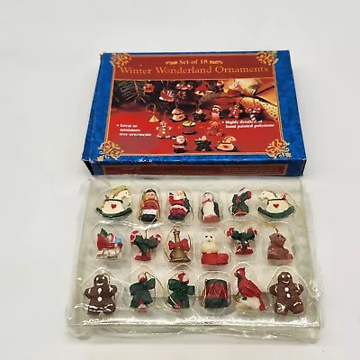 Set Of 18 Mini Winter Wonderland Christmas Ornaments Hand Painted Polystone • $12.50