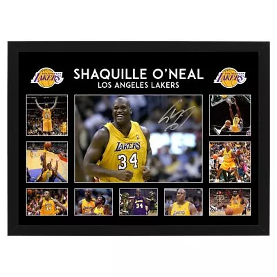 Shaq Signed Framed Poster Lebron Kobe Rodman Jordan Bird Basketball Memorabilia • $149