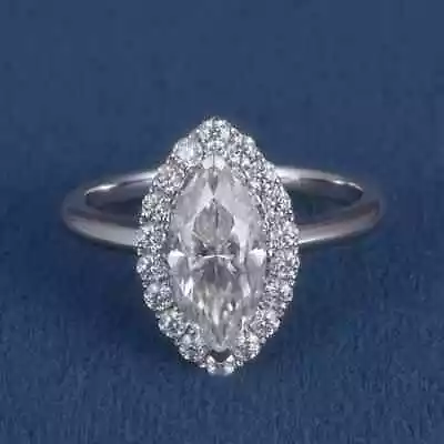 3 Ctw Marquise Cut VVS1 Moissanite Engagement Ring 14k White Gold Plated • $150.47