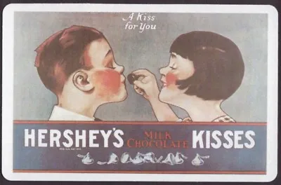 Playing Cards 1 Single Card Old HERSHEY’S KISSES Chocolate Advertising GIRL BOY • $3.89