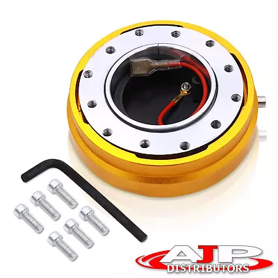 Gold 6 Hole Short Hub Quick Steering Wheel Release Adapter 1.5  Thin For Nissan • $19.99