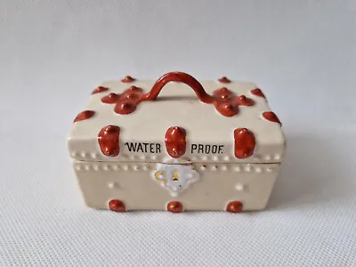 Antique Ceramic Match Holder Box Trinket Chest Trunk With Striker ''Waterproof'' • $65