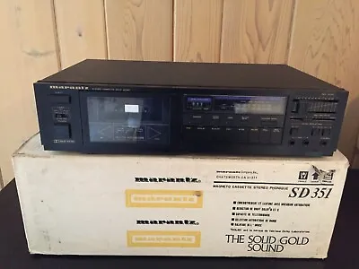 Marantz SD 351 Stereo Cassette Deck W/ Box Vintage No Remote Tested -Works • $149
