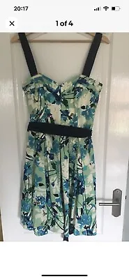 Belle By Oasis Floral Green Blue Formal Wedding Guest Party Dress Size 12 NWT • £7