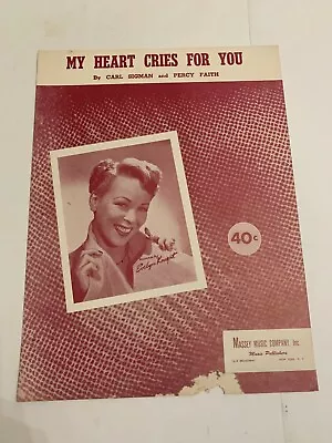 1950 My Heart Cries For You By Evelyn Knight Sheet Music • $5