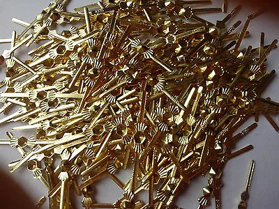 300pcs Chandelier Lamp Parts Crystal Bead 25mm Metal Connector Golden Bowtie Pin • $9.82