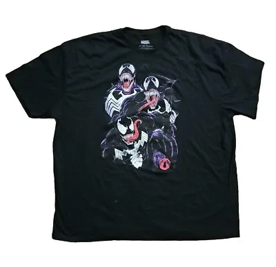 NWOT Marvel Comics Triple Venom Image Black T-shirt Mens Sz 3XL Spidey Symbiote • $14.99