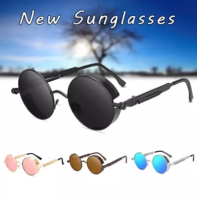 $12.34 • Buy Classic Gothic Steampunk Sunglasses Polarized Men Women Round Sun Glasses