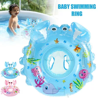 Crab Inflatable Baby Kids Toddler Swimming Pool Toy Swimming W/ Seat Float Ring • $4.95