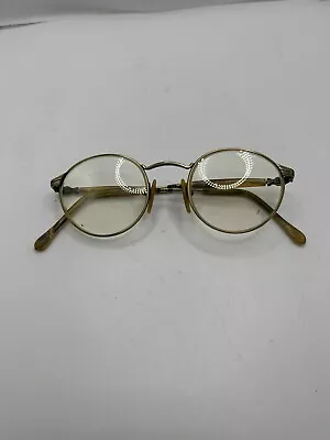 Vtg GIORGIO ITALY Round Eyeglasses Tortoise Gold Metal Frames Beverly Hills 010 • $39