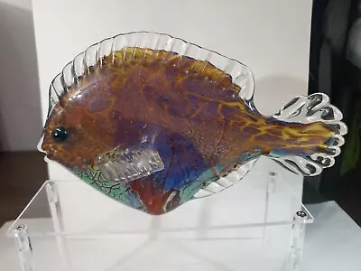 Murano Style Art Glass Tropical Marine Fish Figurine Sculpture 9x7  • $47.50