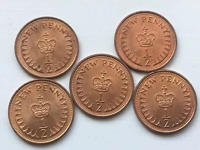1971 X 5 Half Pence British Coins Unc... • £1.23