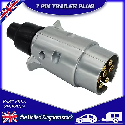 7 Pin 12V Trailer Towing Plug Electric Wiring Connector Socket Towbar Heavy Duty • £5.95