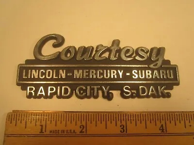 Vintage Plastic Car DEALER Emblem COURTESY LINCOLN MERCURY Rapid City SD [Y64J1] • $9