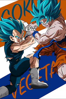 Dragon Ball Super Poster Vegeta Goku Blue Attack 12inx18in • $9.95