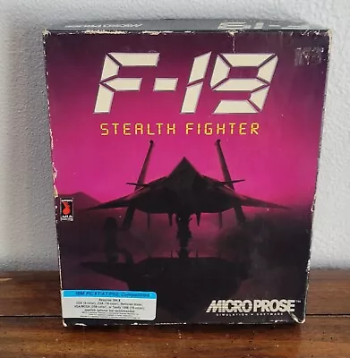 F19 Stealth Fighter Game Dos With Box 3 1/2 Diskettes Manual And Accessories! • $200