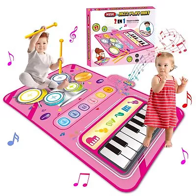 Toys For 1 2 3 4 5 Year Old Girls 2 In 1 Music Mat Gifts For Girls Kids Toys • £23.22