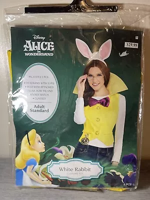 Disney Alice In Wonderland White Rabbit Halloween Costume Kit Adult Standard • $13.49