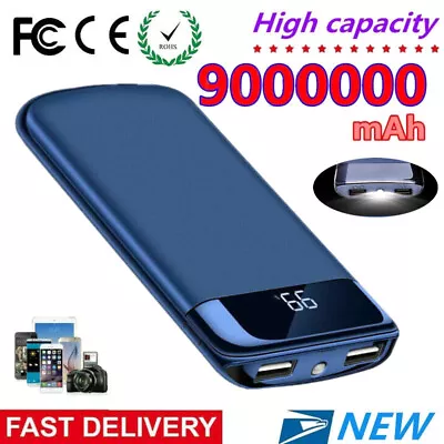 9000000mAh Power Bank Fast Charger Battery Pack Portable 2 USB For Mobile Phone • £17.29