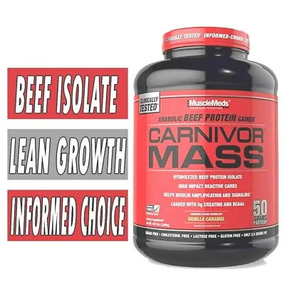 MuscleMeds CARNIVOR MASS 6 Lb Anabolic Beef Lean Muscle Gainer Protein 5 FLAVORS • $64.99