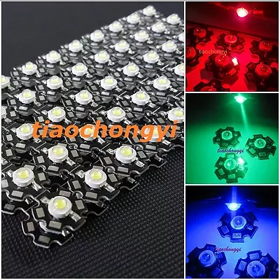 $1.09 • Buy Hot 10-100 Pcs 1W 3W High Power Red,green,Blue,Royal Blue LED With 20mm Star PCB