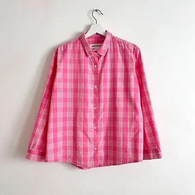 Caron Callahan Alice Shirt Cotton Blouse Pink Plaid Pant La Garconne O/S S M L • $110